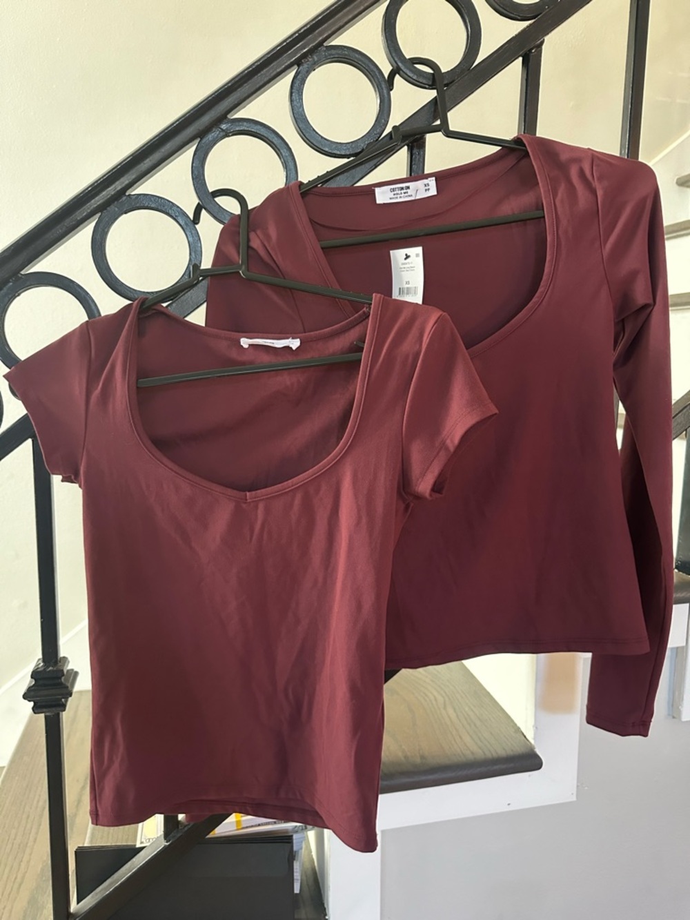 Cotton On Hold Me Short & Long Sleeve Stretch Tee Bundle - Cherry color